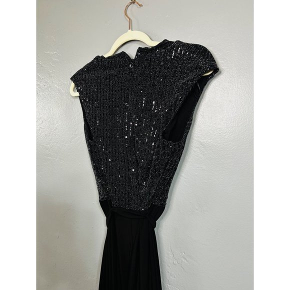 R&M Richards Black Shiny JumpSuit Size 10 - Picture 7 of 7